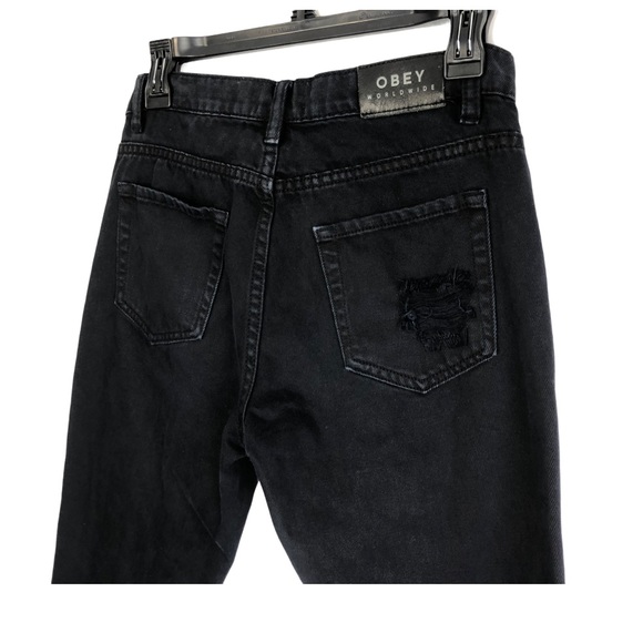 Obey The Nemesis Distressed Black Jeans size 25 - Picture 6 of 15
